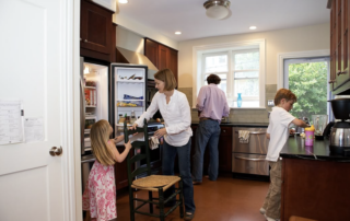family working together in the kitchen